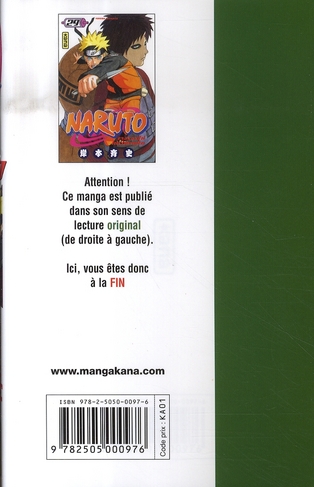 Quatrième de couverture de « Naruto »