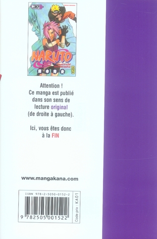 Quatrième de couverture de « Naruto »