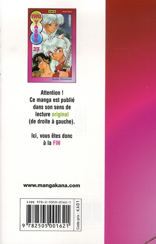 Quatrième de couverture de « Inu Yasha »