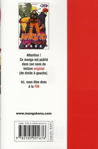 Quatrième de couverture de « Naruto »