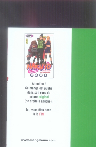 Quatrième de couverture de « Naruto »