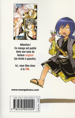 Quatrième de couverture de « SAMURAI DEEPER KYO - TOME 36 »