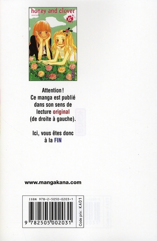 Quatrième de couverture de « HONEY & CLOVER - TOME 6 »