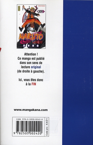 Quatrième de couverture de « Naruto »