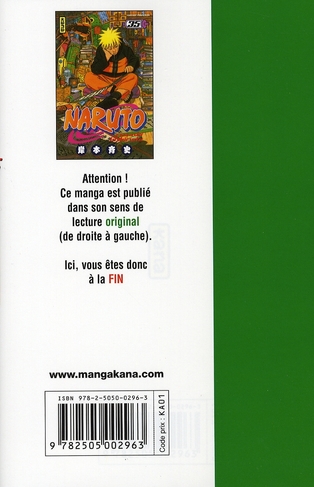 Quatrième de couverture de « Naruto »