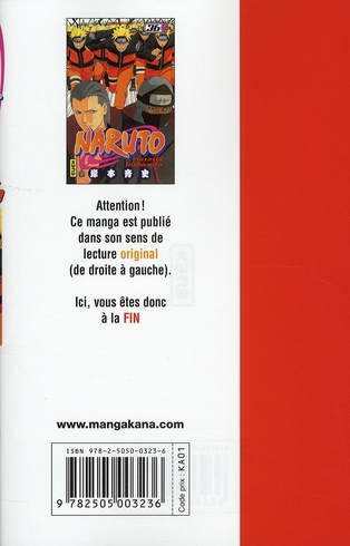 Quatrième de couverture de « Naruto »