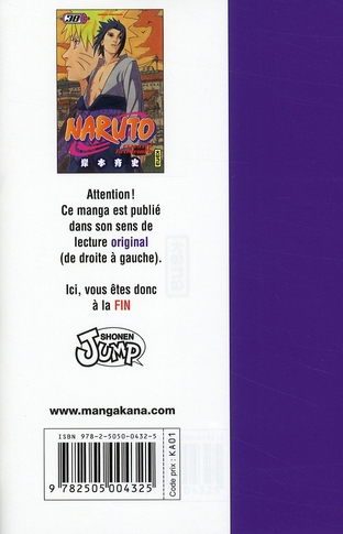 Quatrième de couverture de « Naruto »