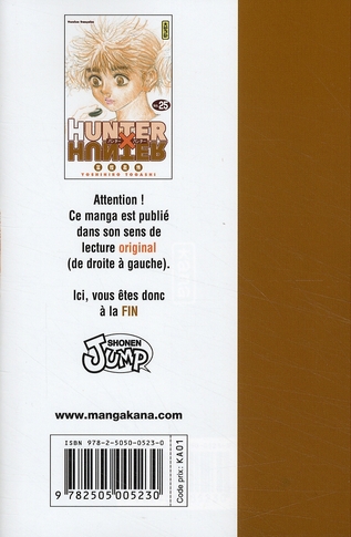Quatrième de couverture de « Hunter x Hunter »