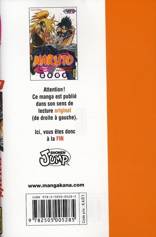 Quatrième de couverture de « Naruto »