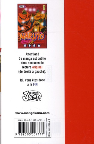 Quatrième de couverture de « Naruto »