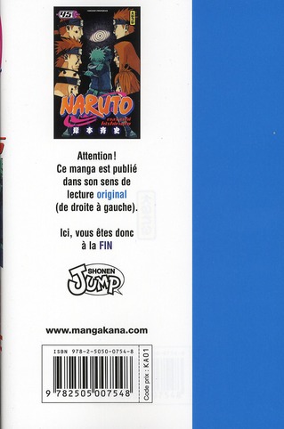 Quatrième de couverture de « Naruto »