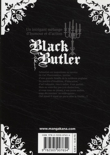 Quatrième de couverture de « BLACK BUTLER - TOME 1 »