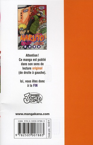 Quatrième de couverture de « Naruto »