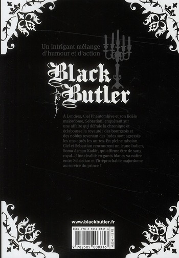 Quatrième de couverture de « Black butler »