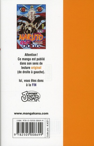 Quatrième de couverture de « Naruto »