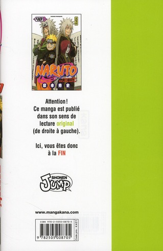 Quatrième de couverture de « Naruto »