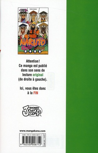 Quatrième de couverture de « Naruto »