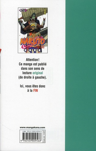 Quatrième de couverture de « Naruto »