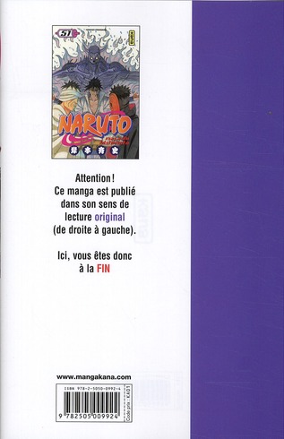 Quatrième de couverture de « Naruto »