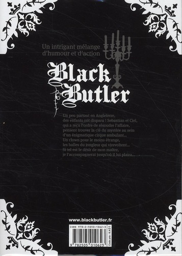 Quatrième de couverture de « Black Butler »