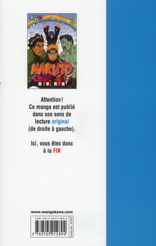 Quatrième de couverture de « Naruto »
