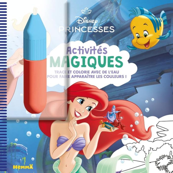 Couverture du livre « DISNEY PRINCESSES - ACTIVITES MAGIQUES (ARIEL) - TRACE ET COLORIE AVEC DE L'EAU POUR FAIRE APPARAITR » de Collectif, librairie Les Contes Infusés à Corte