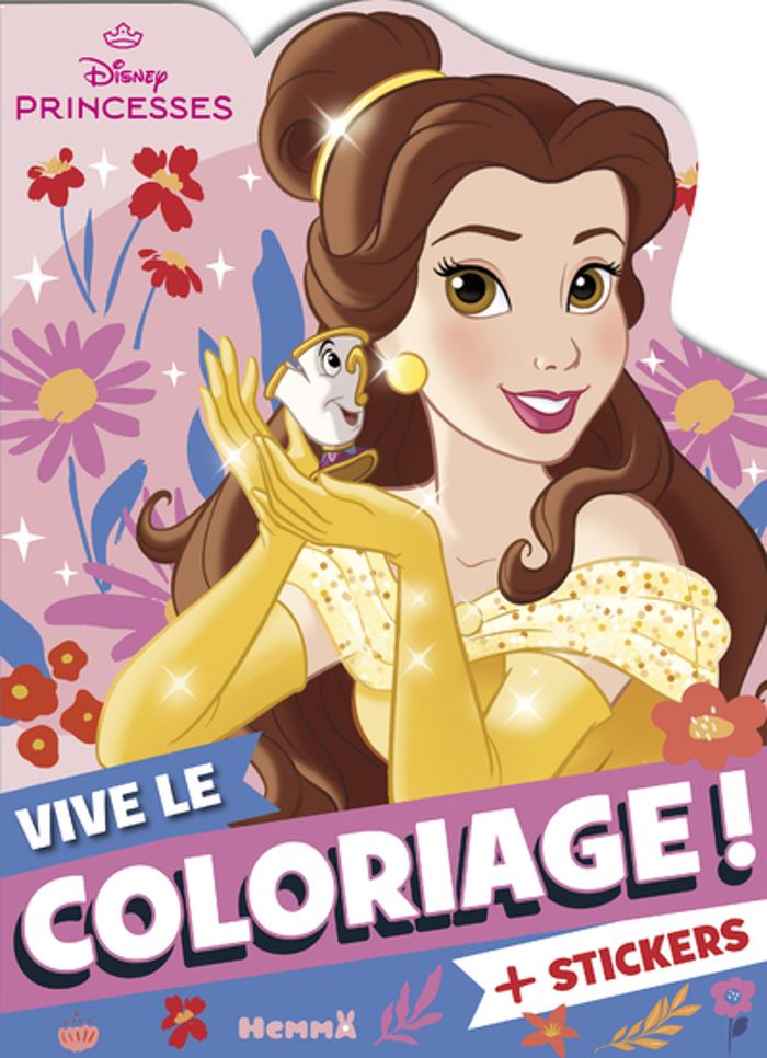 Couverture du livre « DISNEY PRINCESSES - VIVE LE COLORIAGE ! (BELLE) » de Collectif, librairie Les Contes Infusés à Corte