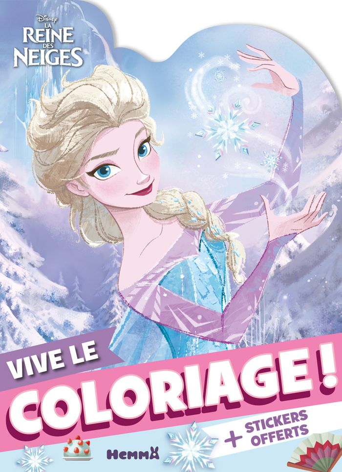 Couverture du livre « DISNEY LA REINE DES NEIGES - VIVE LE COLORIAGE ! (ELSA MAGIE) - + STICKERS OFFERTS » de Collectif, librairie Les Contes Infusés à Corte