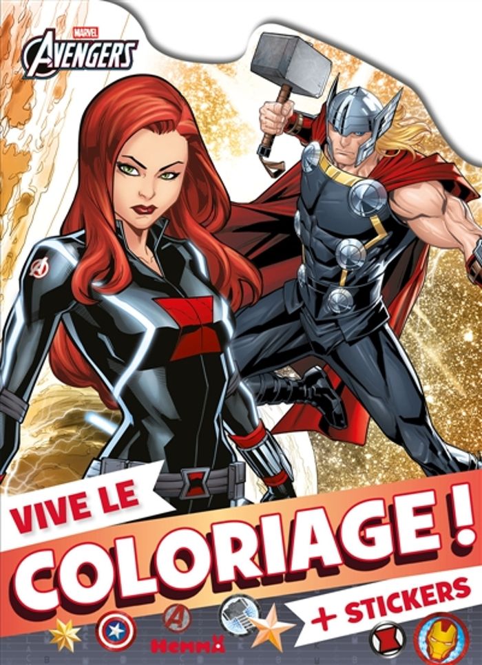Couverture du livre « MARVEL AVENGERS - VIVE LE COLORIAGE ! (VISUEL Y) T74 (PROV) », librairie Les Contes Infusés à Corte