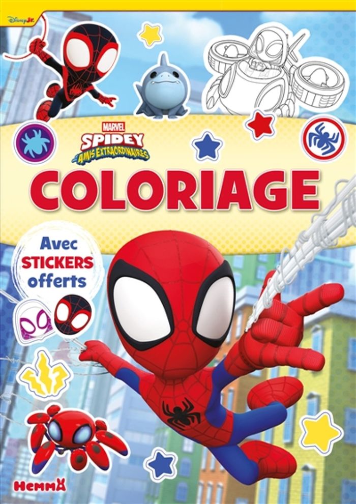 Couverture du livre « MARVEL SPIDEY ET SES AMIS EXTRAORDINAIRES - COLORIAGE AVEC STICKERS OFFERTS (VISUEL Y) T14 (PROV) » de Collectif, librairie Les Contes Infusés à Corte