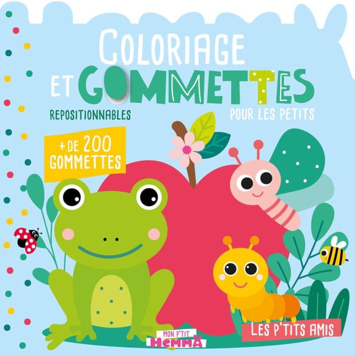 Couverture du livre « MON P'TIT HEMMA - COLORIAGE ET GOMMETTES POUR LES PETITS - LES P'TITS AMIS » de Carotte Et Compagnie, librairie Les Contes Infusés à Corte