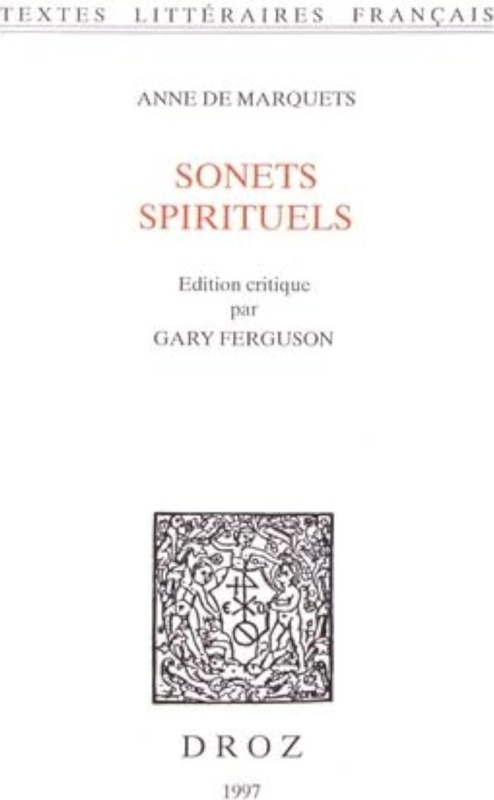 Couverture du livre « SONETS SPIRITUELS » de De Marquets Anne, librairie Les Contes Infusés à Corte