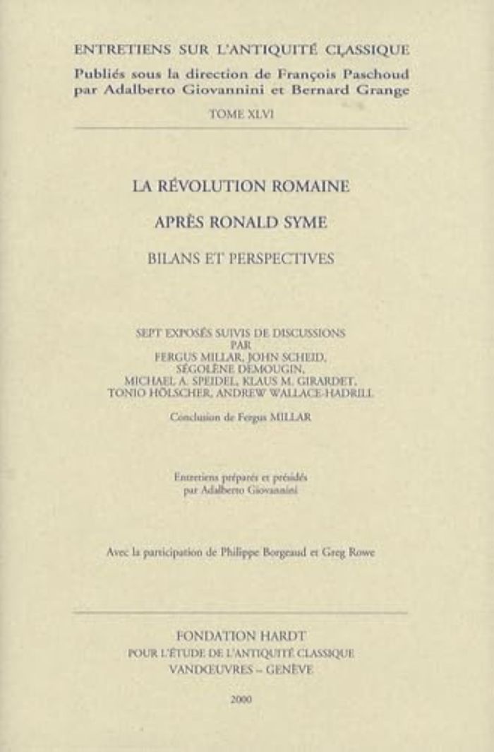 Couverture du livre « LA REVOLUTION ROMAINE APRES RONALD SYME », librairie Les Contes Infusés à Corte