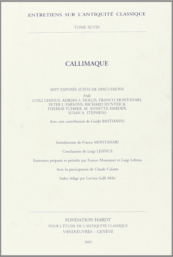 Couverture du livre « CALLIMAQUE » de Xxx, librairie Les Contes Infusés à Corte