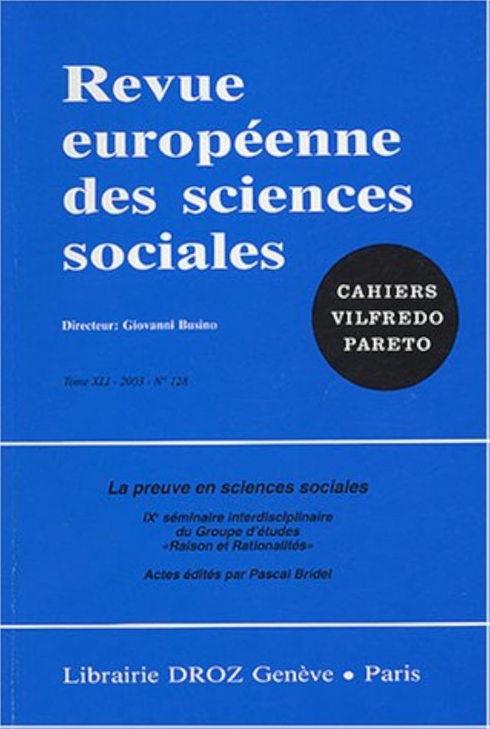 Couverture du livre « "LA PREUVE EN SCIENCES SOCIALES". IXE SEMINAIRE INTERDISCIPLINAIRE DU GROUPE D'ETUDES "RAISON ET RAT » de Xxx, librairie Les Contes Infusés à Corte