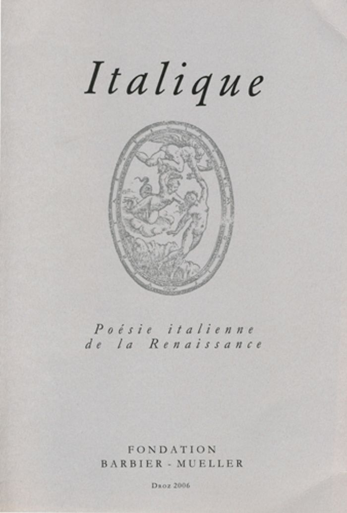 Couverture du livre « ITALIQUE: POESIE ITALIENNE DE LA RENAISSANCE, VOLUME XVIII (2015) » de Collectif, librairie Les Contes Infusés à Corte