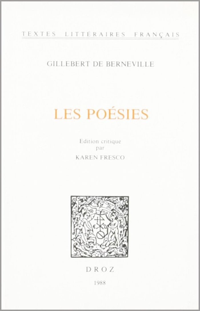 Couverture du livre « LES POESIES » de De Berneville Gilleb, librairie Les Contes Infusés à Corte