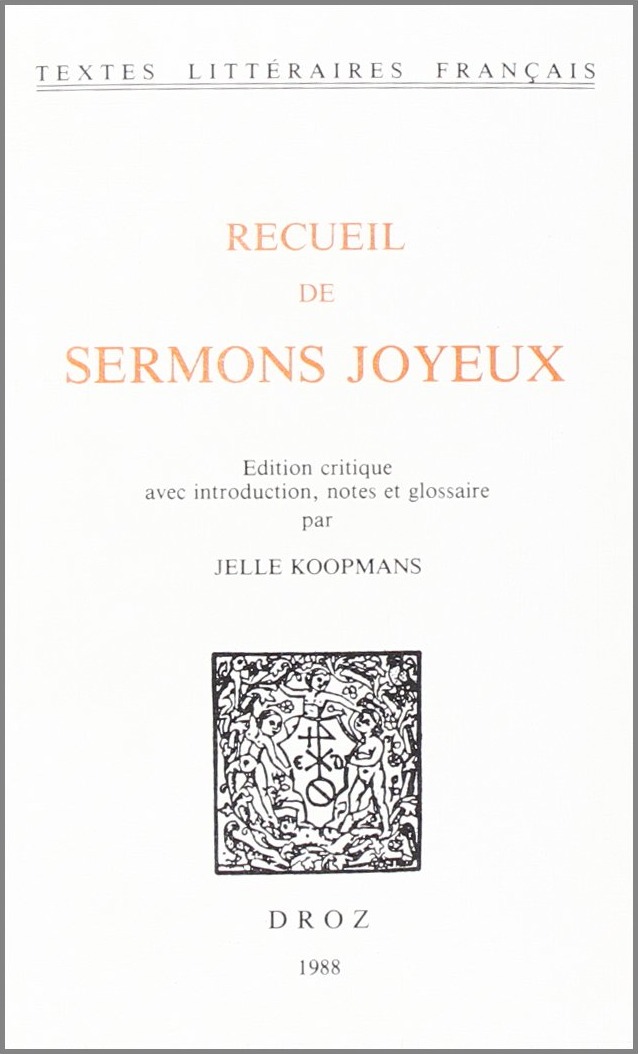 Couverture du livre « RECUEIL DE SERMONS JOYEUX », librairie Les Contes Infusés à Corte