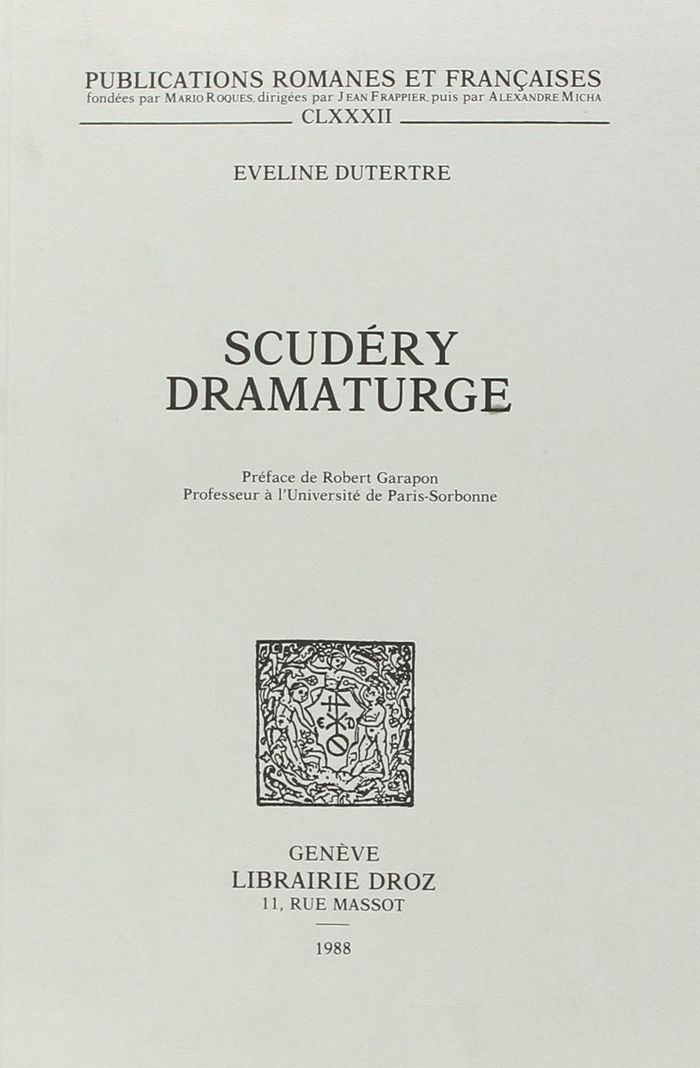 Couverture du livre « SCUDERY DRAMATURGE », librairie Les Contes Infusés à Corte