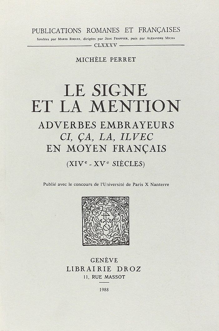 Couverture du livre « LE SIGNE ET LA MENTION : », librairie Les Contes Infusés à Corte