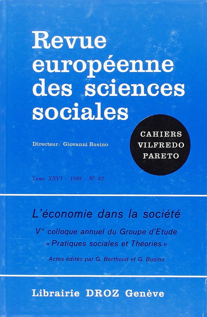 Couverture du livre « L'ECONOMIE DANS LA SOCIETE. VE COLLOQUE ANNUEL DU GROUPE D'ETUDE "PRATIQUES SOCIALES ET THEORIES" » de Xxx, librairie Les Contes Infusés à Corte