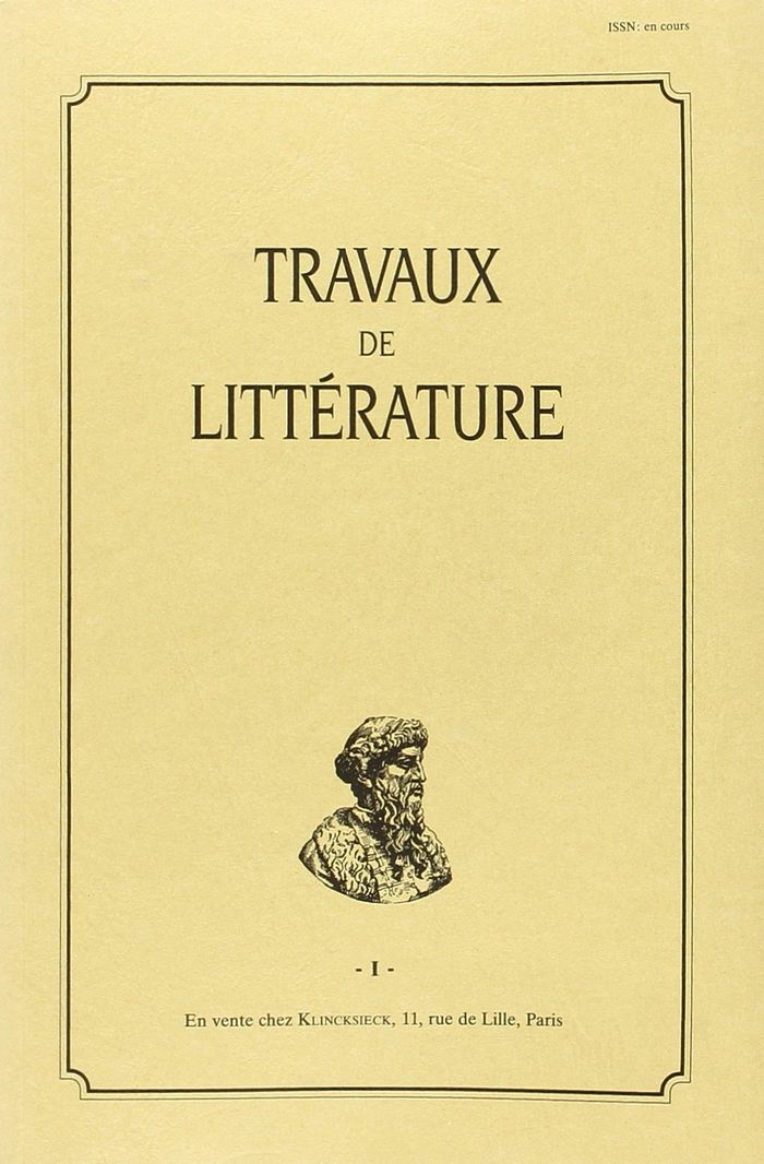 Couverture du livre « TRAVAUX DE LITTERATURE » de Xxx, librairie Les Contes Infusés à Corte