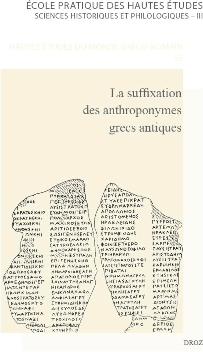 Couverture du livre « LA SUFFIXATION DES ANTHROPONYMES GRECS ANTIQUES (SAGA) » de Xxx, librairie Les Contes Infusés à Corte