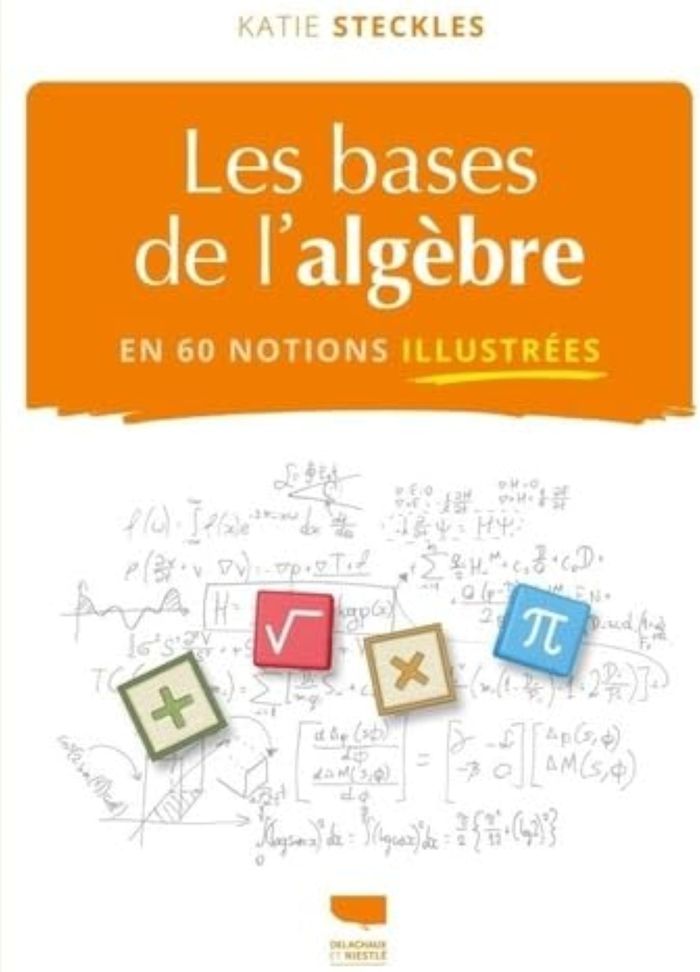 Couverture du livre « Les bases de l'algèbre : en 60 notions illustrées » de Katie Steckles, librairie Les Contes Infusés à Corte
