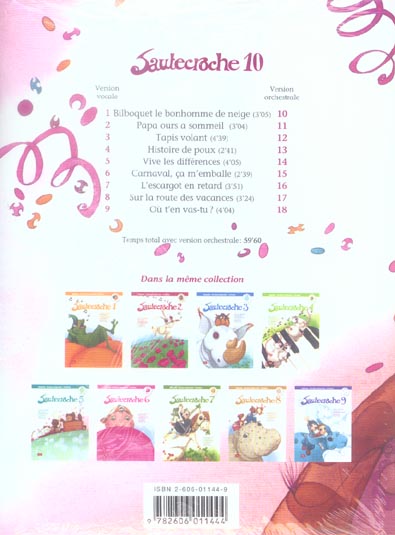 Quatrième de couverture de « SAUTECROCHE 10 - LIVRE CD »