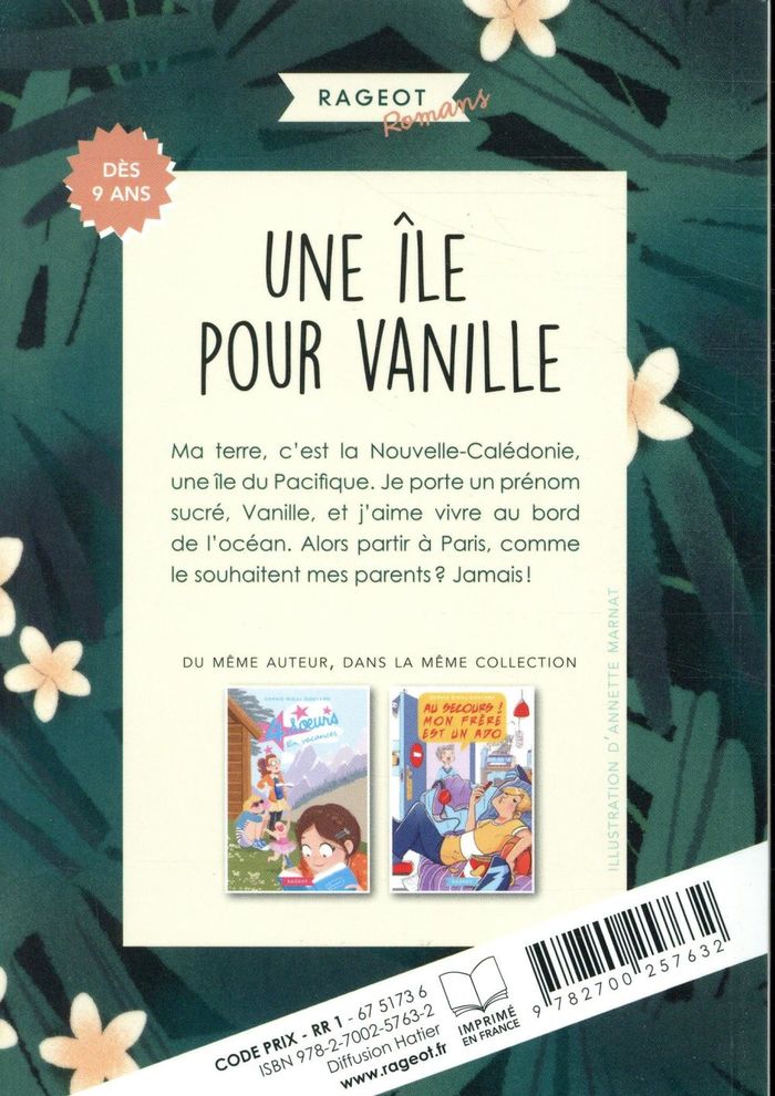 Quatrième de couverture de « Une île pour Vanille »