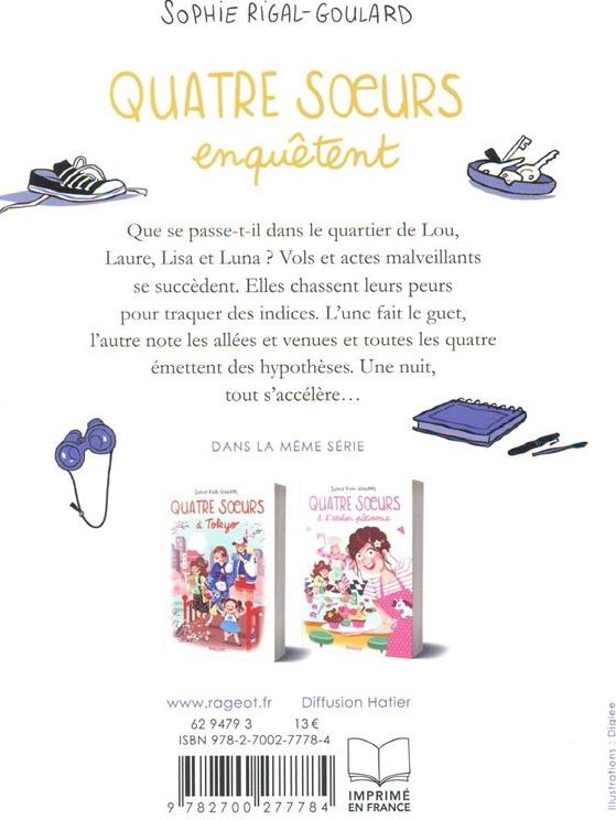 Quatrième de couverture de « Quatre soeurs enquêtent »