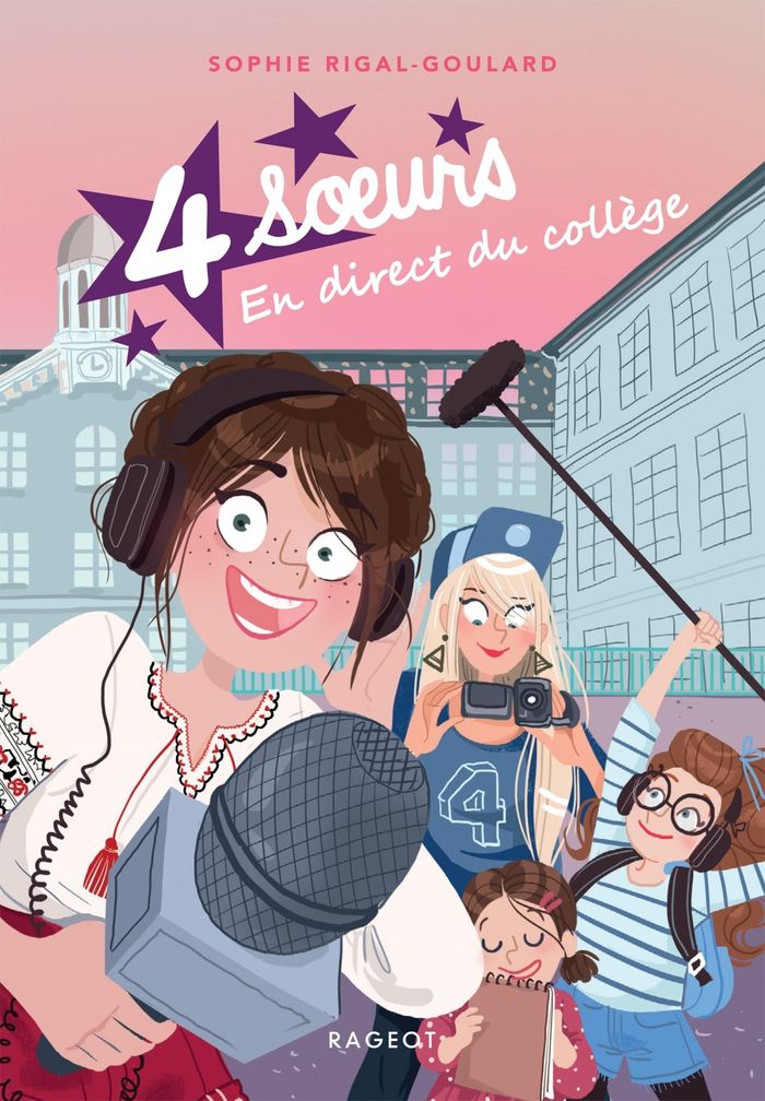 Couverture du livre « 4 soeurs en direct du collège » de Sophie Rigal-Goulard, librairie Les Contes Infusés à Corte
