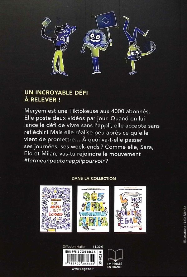 Quatrième de couverture de « 1 mois avec ou sans Tik Tok »