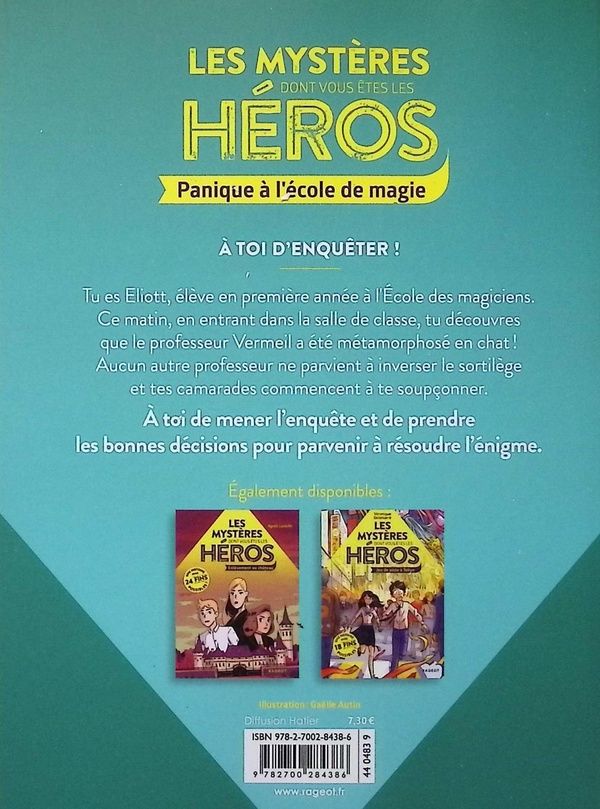 Quatrième de couverture de « Panique à l'école de magie »